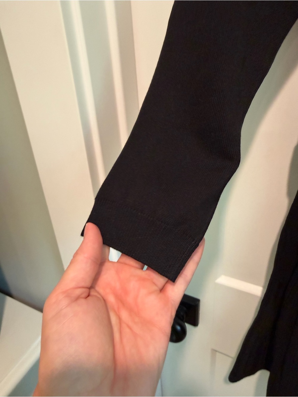 Topshop Black Ribbed Knit Fit & Flare Sweater Dress NWT Size 8 - Picture 6 of 10